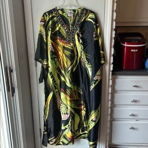 Vibrant Beaded Kaftan Dress perfect to be Mrs. Roper